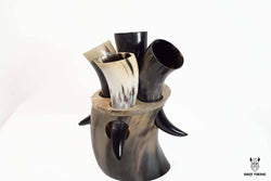Drinking Horn Set with Stand