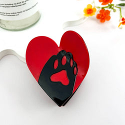 Hair Clip - Paw Heart
