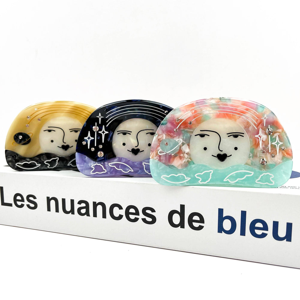 Hair Clip - Moon & Starry Sky