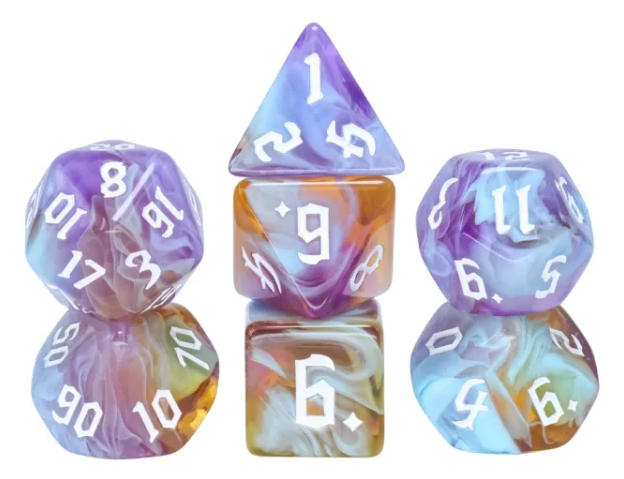 RPG Dice Set - Amethyst Sunset