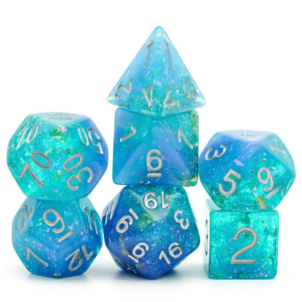 RPG Dice Set - Blue & Green Seabed Treasure