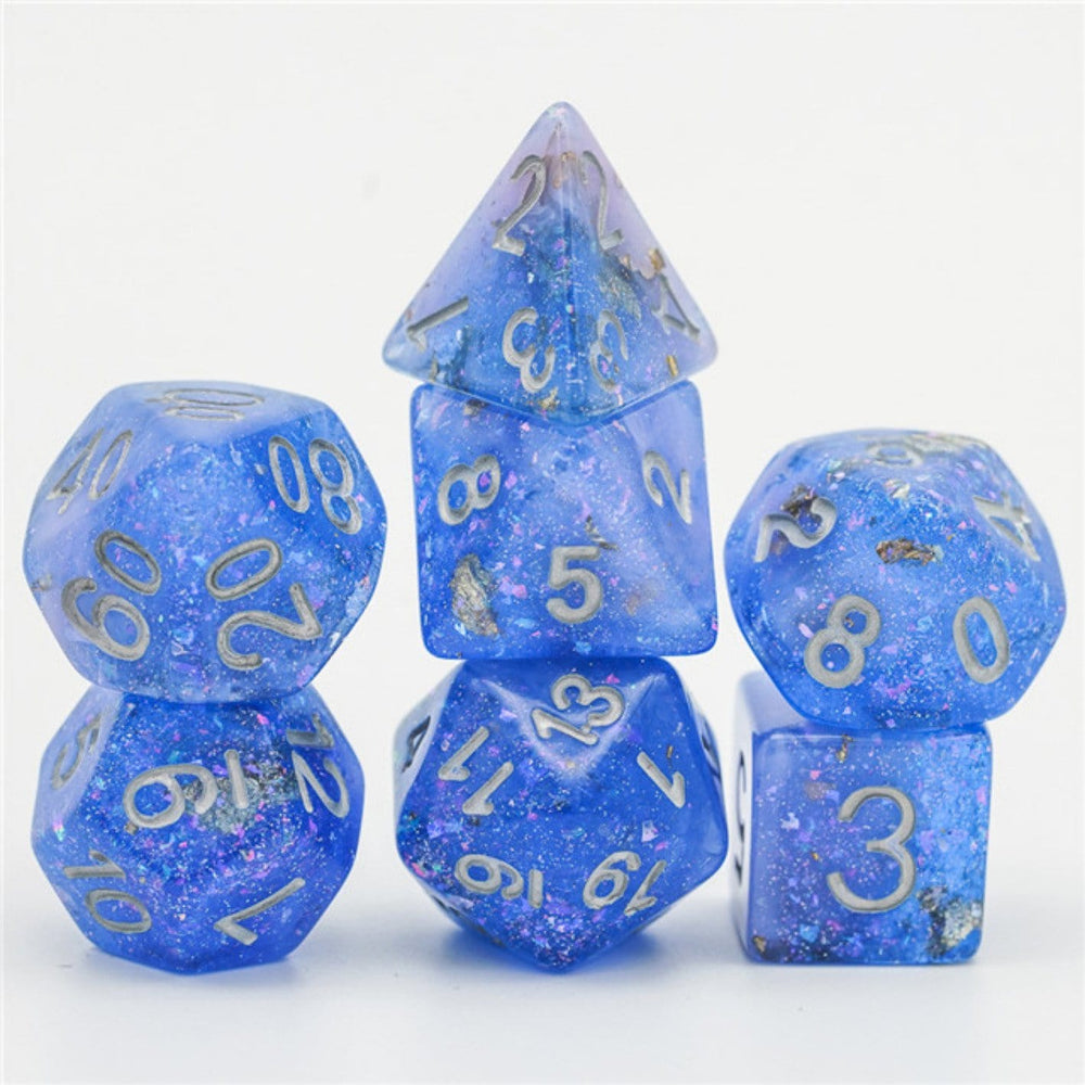 RPG Dice Set - Blue & Pink Seabed Treasure