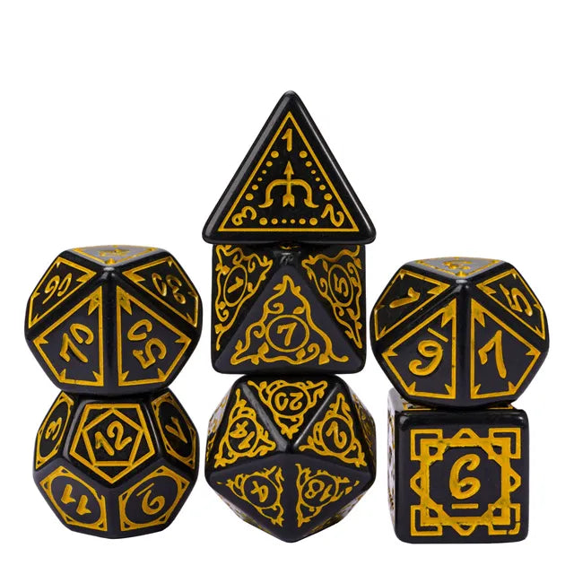 RPG Dice Set - Cryptic Knots (Golden Cuirass)