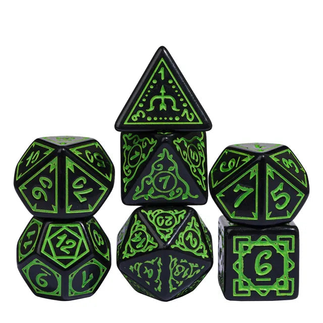 RPG Dice Set - Cryptic Knots (Verdant)