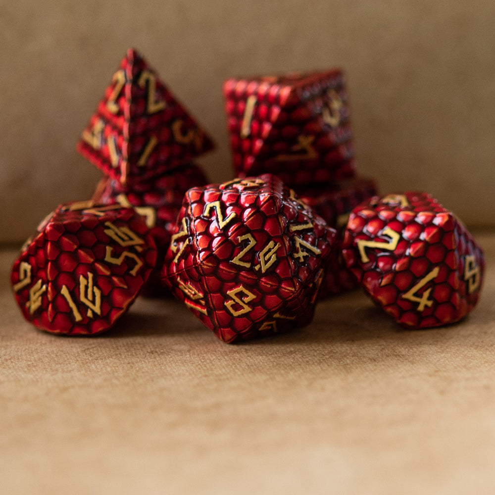 RPG Metal Dice Set - Red Dragon's Egg