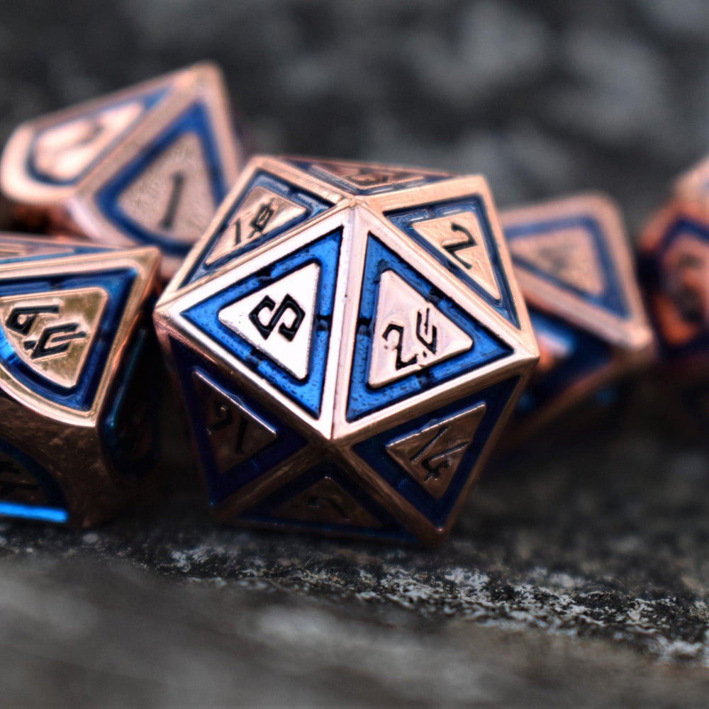 RPG Metal Dice Set - Cleric's Domain Aqua/Bronze