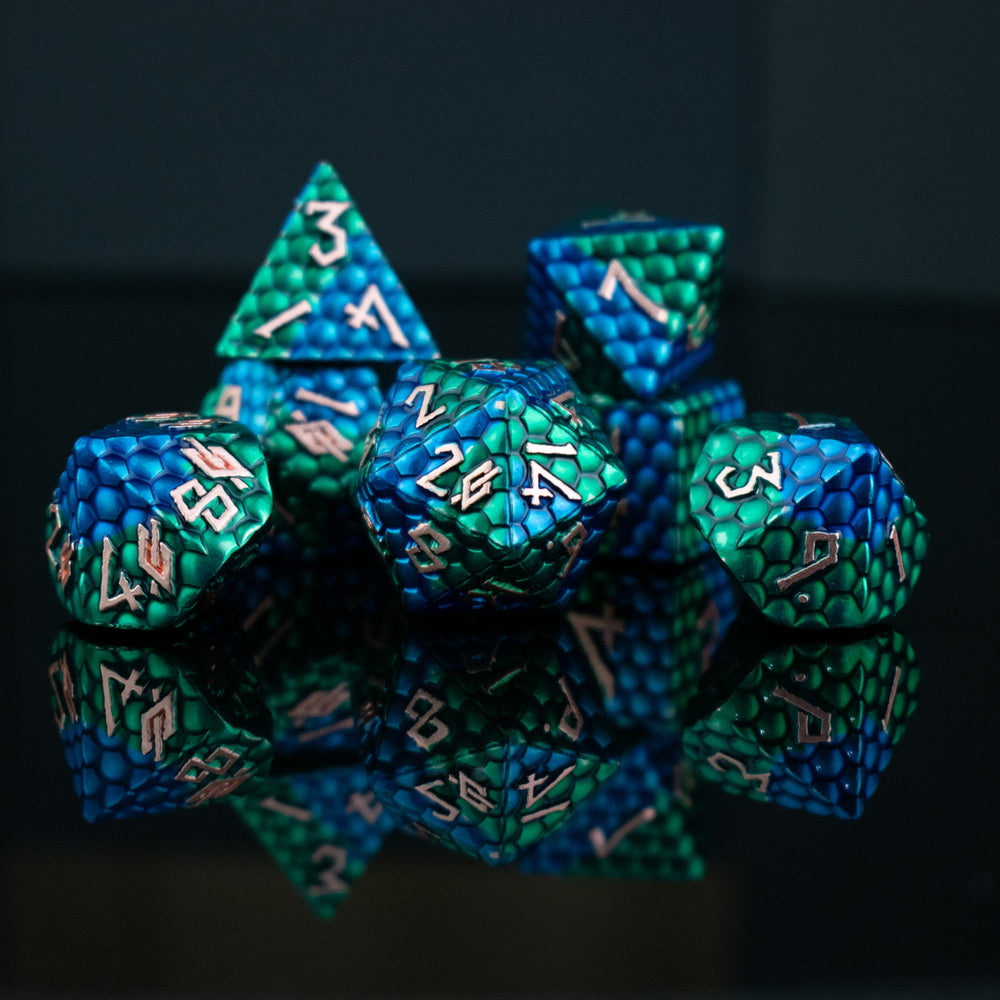 RPG Metal Dice Set - Sea Serpent Dragon's Egg