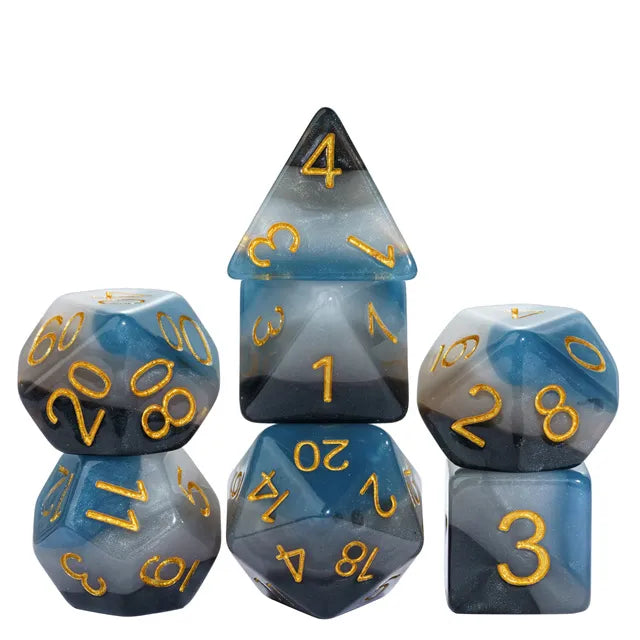 RPG Dice Set - Denim Swirls