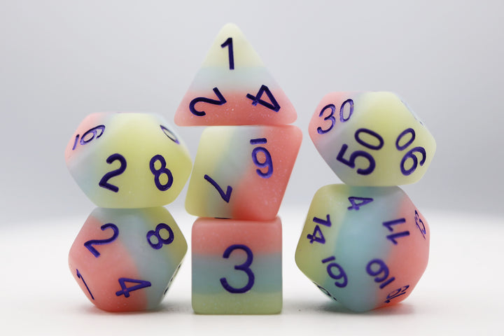 RPG Dice Set - Peach Snow Cone