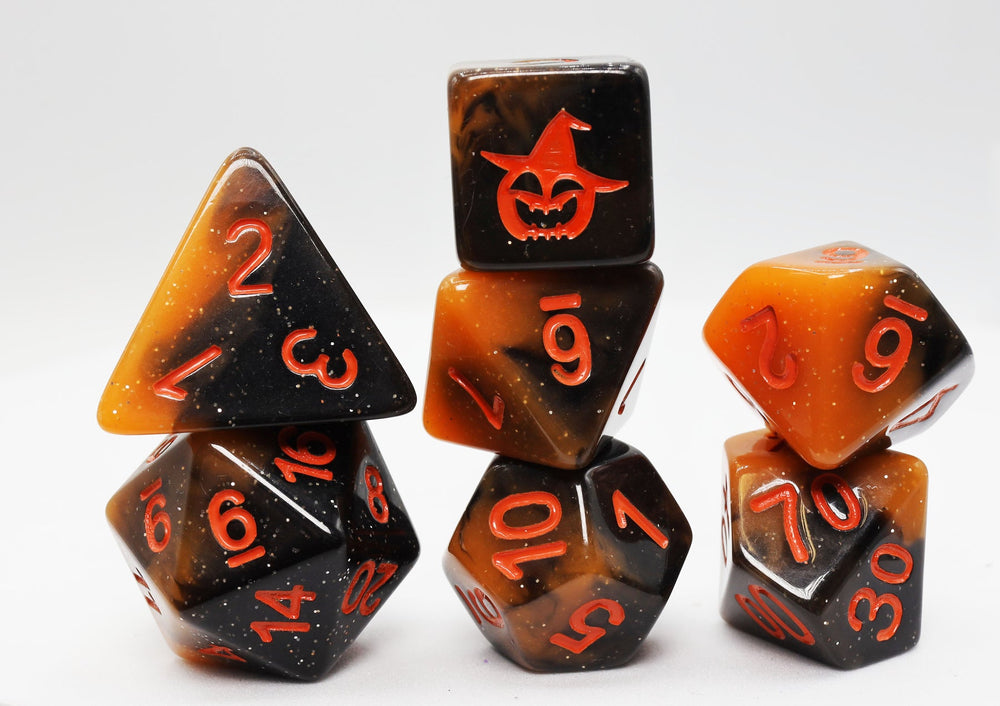 RPG Dice Set - Halloween Pumpkin