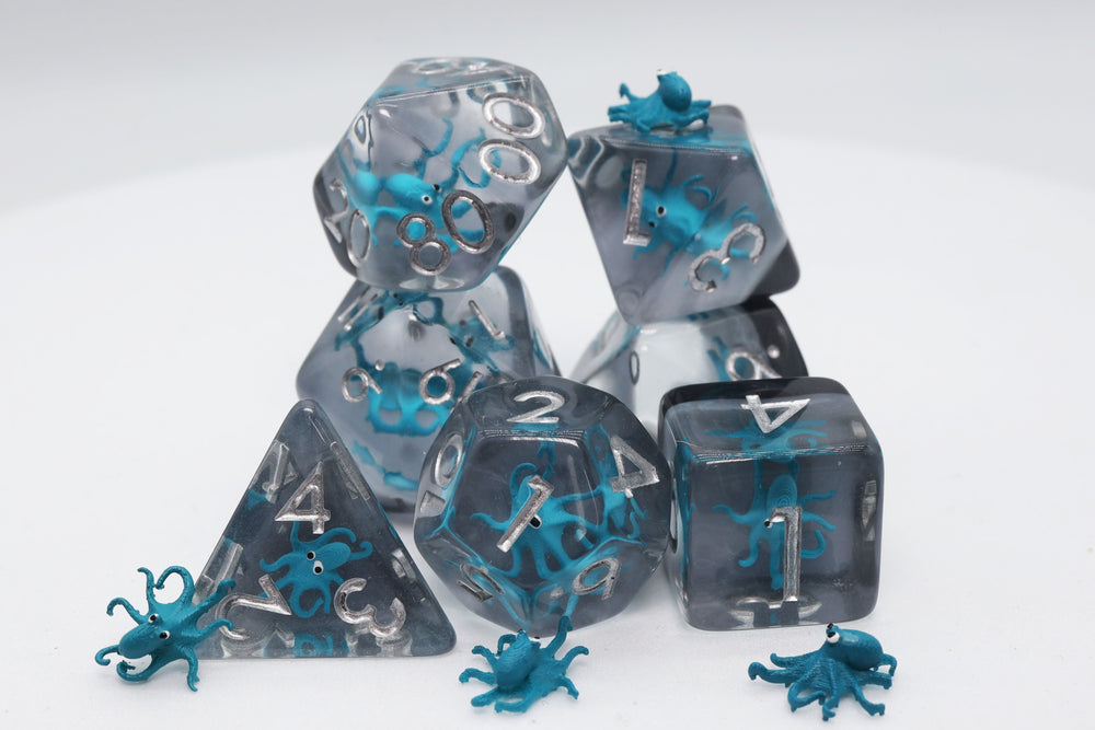 RPG Dice Set - Teal Octopus