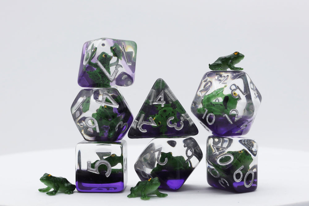 RPG Dice Set - Green Poison Frog