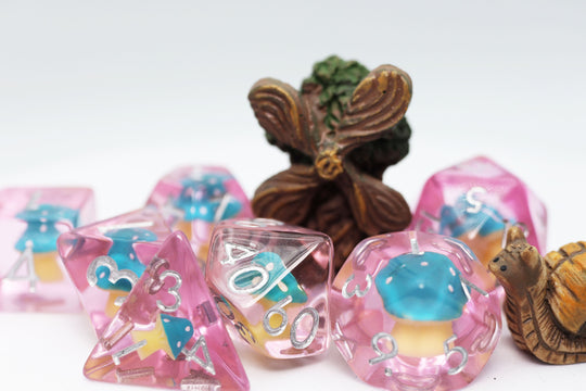 RPG Dice Set - Blue Mushroom