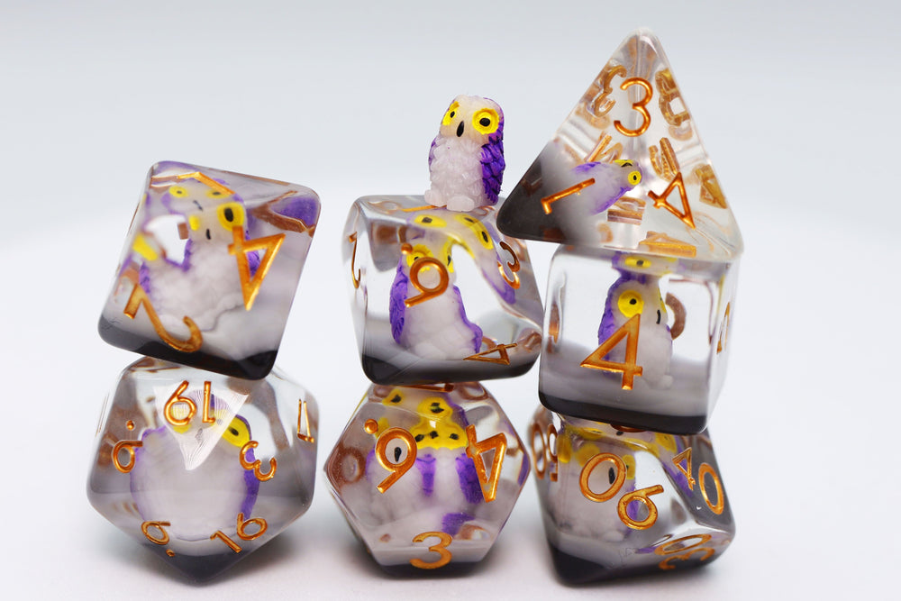 RPG Dice Set - Purple Owl