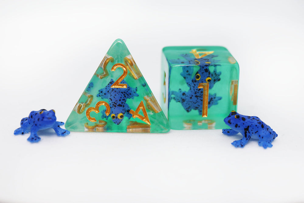 RPG Dice Set - Dark Blue Frog