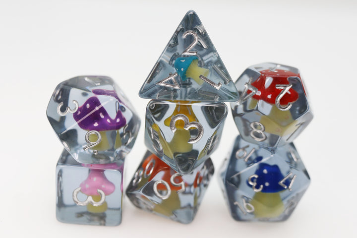 RPG Dice Set - Whimsical Mushrooms