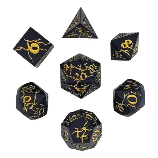 Metal RPG Dice Set - Cracked (Storm Wracked)