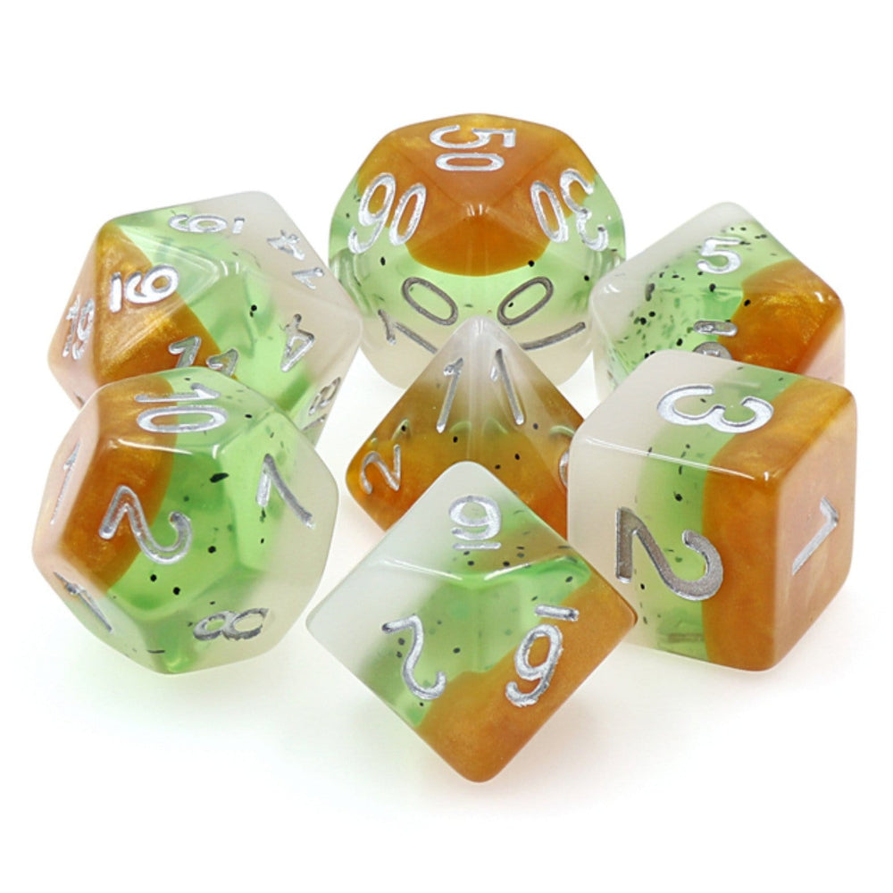 RPG Dice Set - Kiwi Fruit