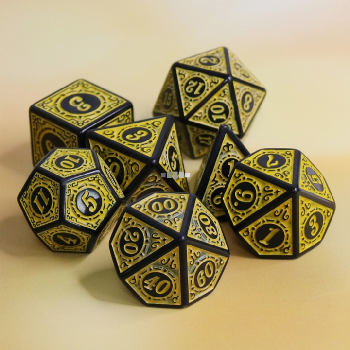 RPG Dice Set - Magic Flame (Yellow)