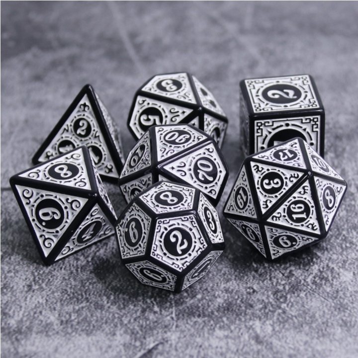 RPG Dice Set - Magic Flame (White)