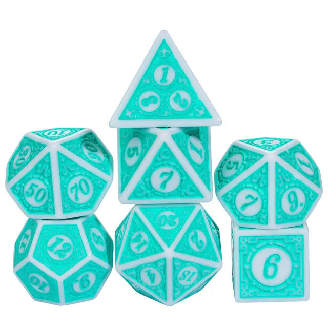 RPG Dice Set - Azure Dreams Motif