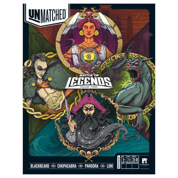 Unmatched: Battle of Legends, Vol. 3 - Blackbeard, Chupacabra, Pandora, and Loki