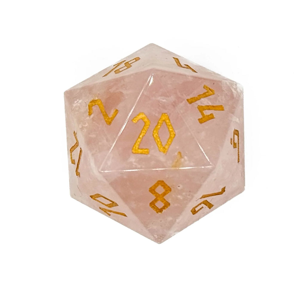 Gemstone D20 Boulder - Rose Quartz