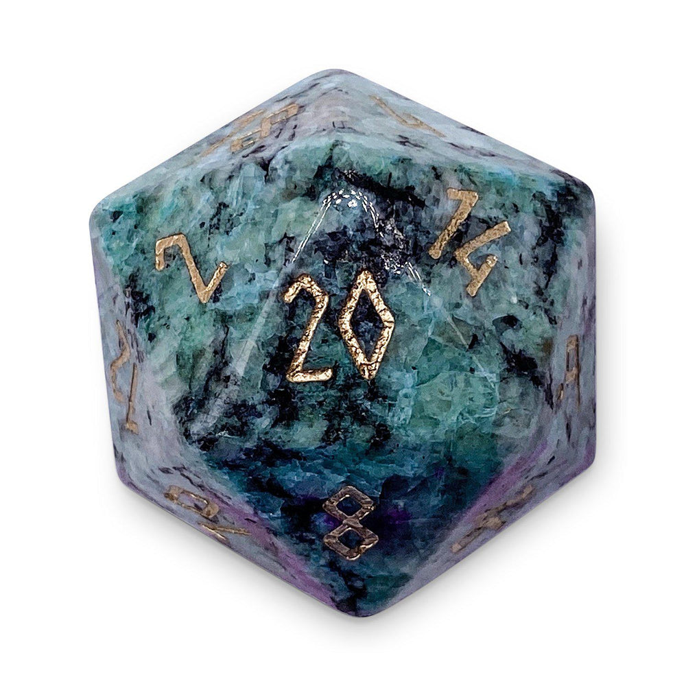 Gemstone D20 Boulder - Ruby Zoisite
