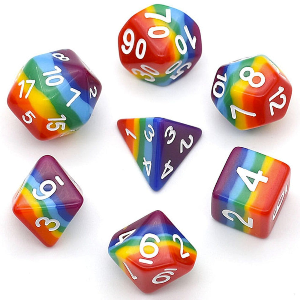 RPG Dice Set - Opaque Rainbow Layer