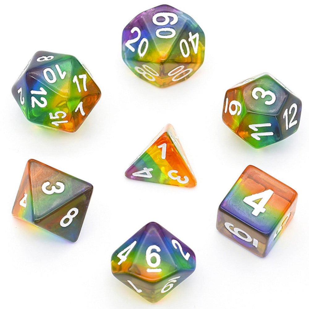 RPG Dice Set - Translucent Rainbow