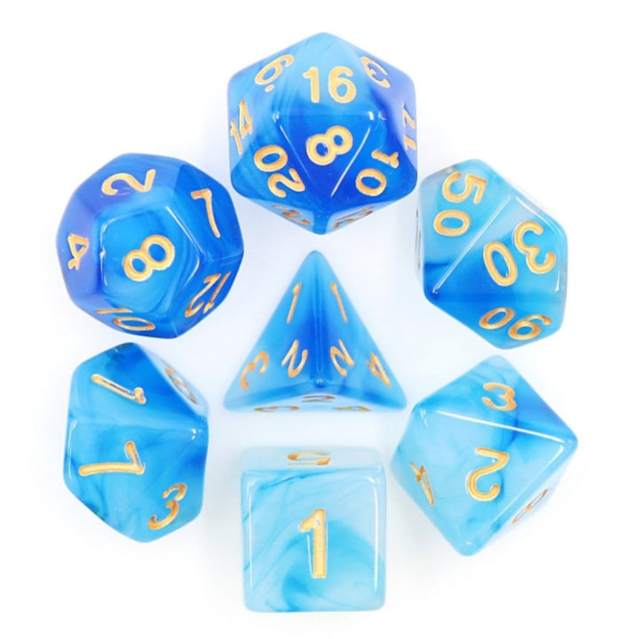 RPG Dice Set - Blue Milky