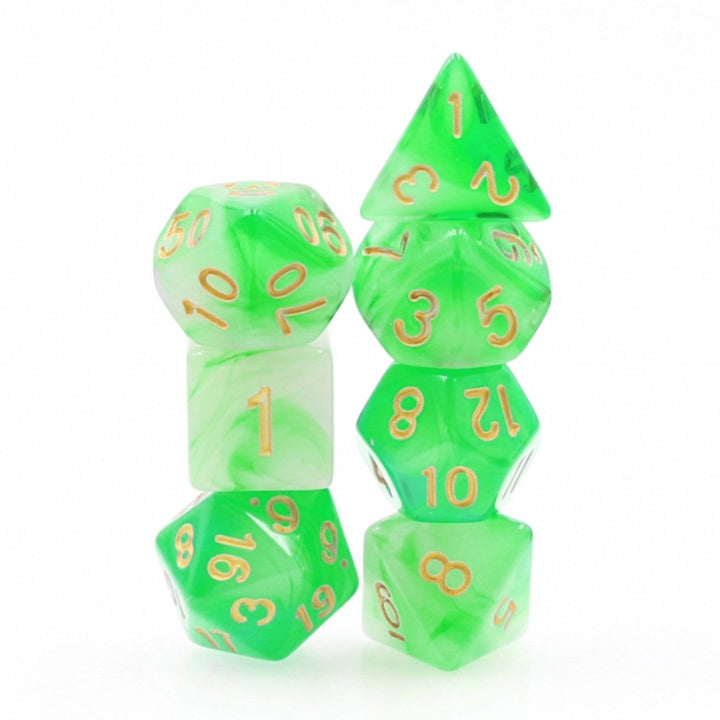 RPG Dice Set - Green Milky