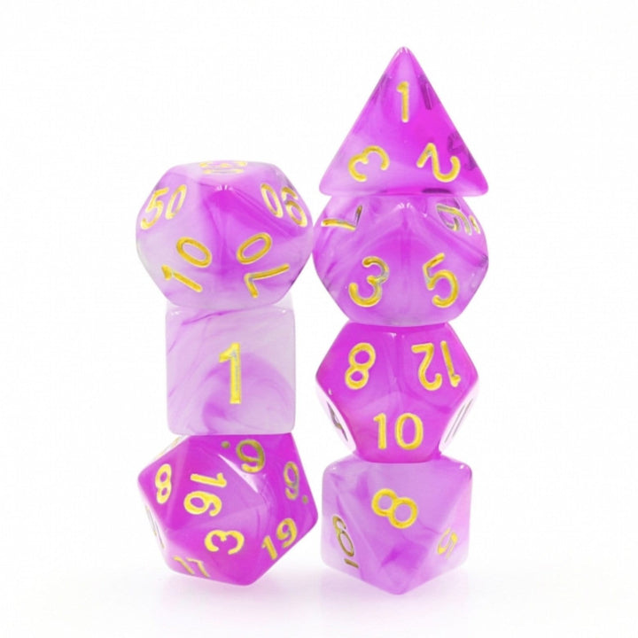 RPG Dice Set - Purple Milky