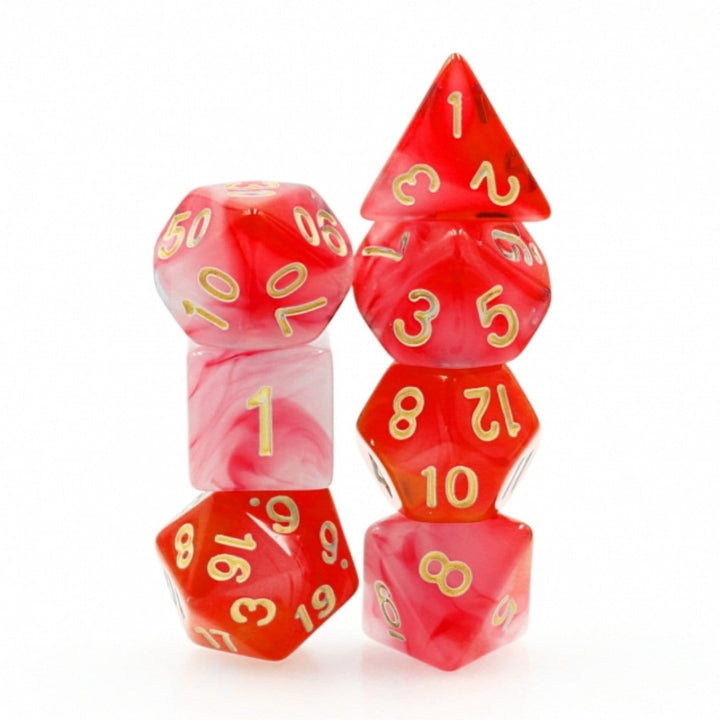 RPG Dice Set - Red Milky