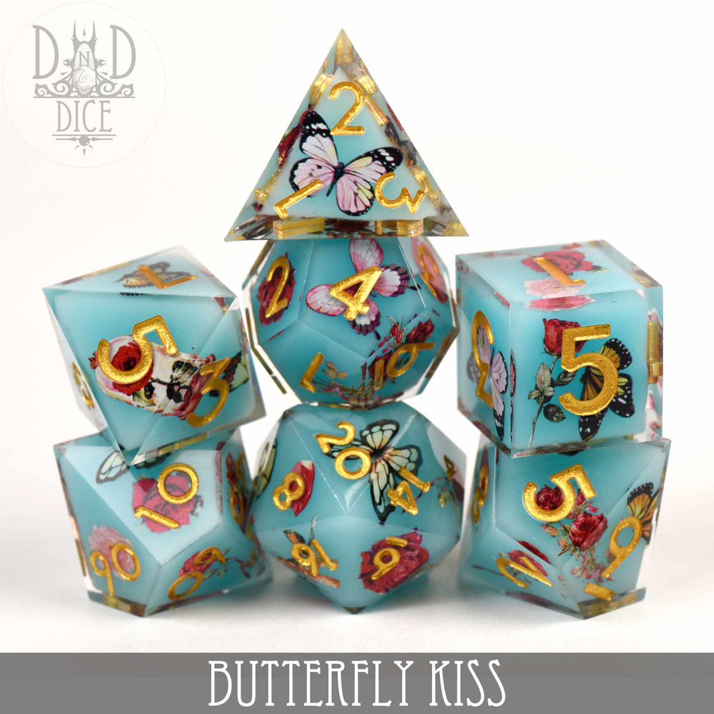 Sharp Edge Resin Dice Set - Butterfly Kiss