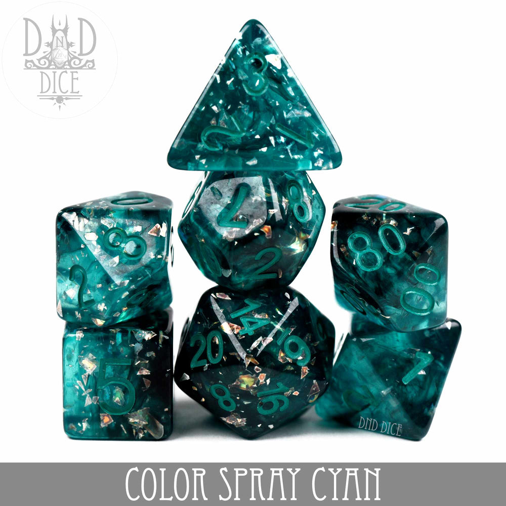 RPG Dice Set - Color Spray (Cyan)