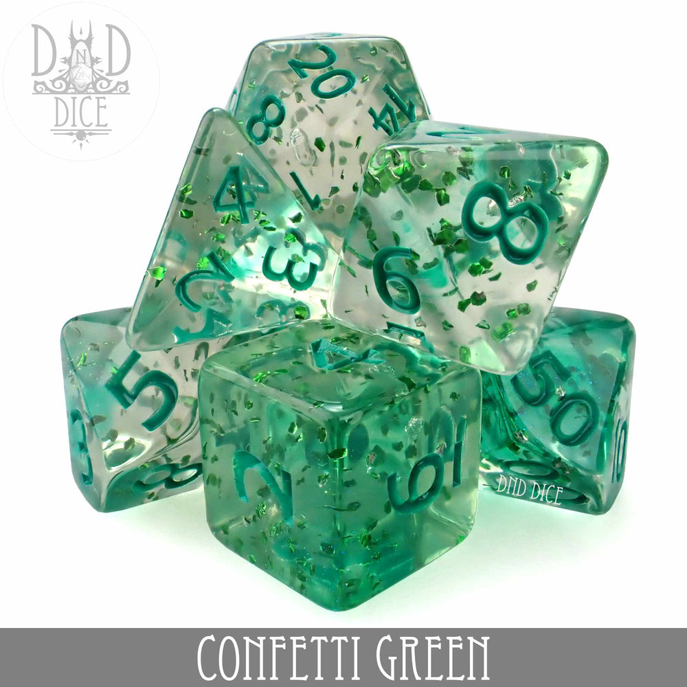 RPG Dice Set - Confetti (Green)