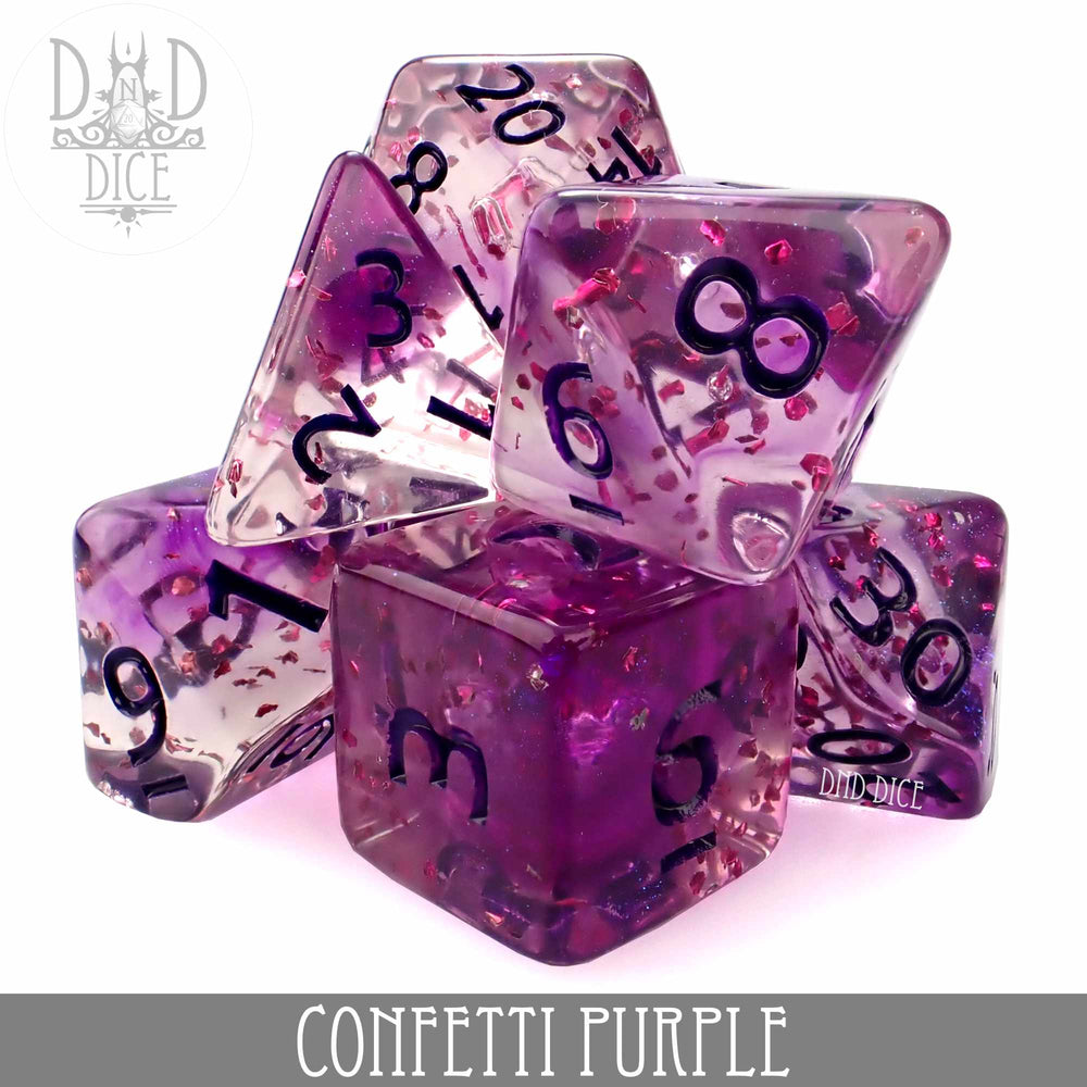 RPG Dice Set - Confetti (Purple)