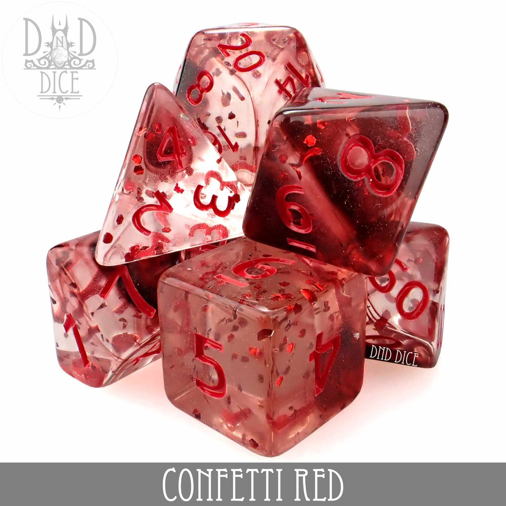 RPG Dice Set - Confetti (Red)