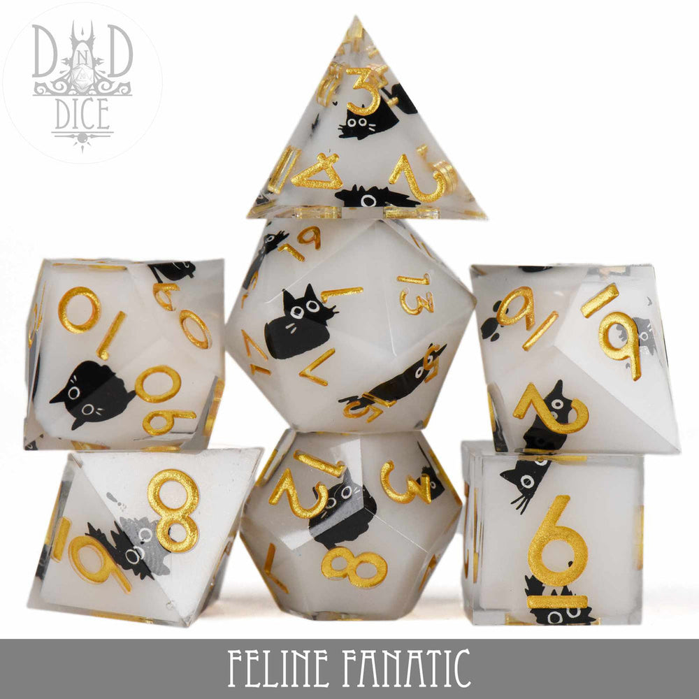 King of Crits Dice Set - Feline Fanatic