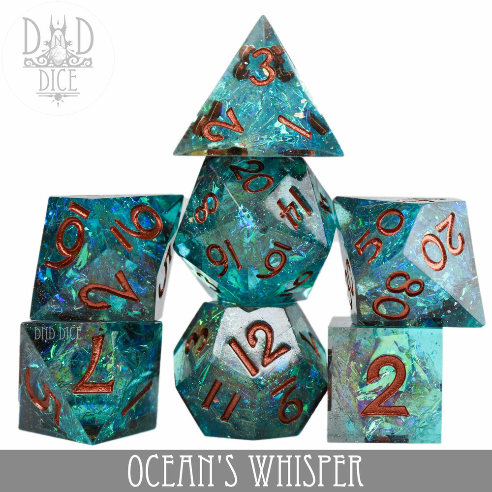 Sharp Edge Resin Dice Set - Ocean's Whisper