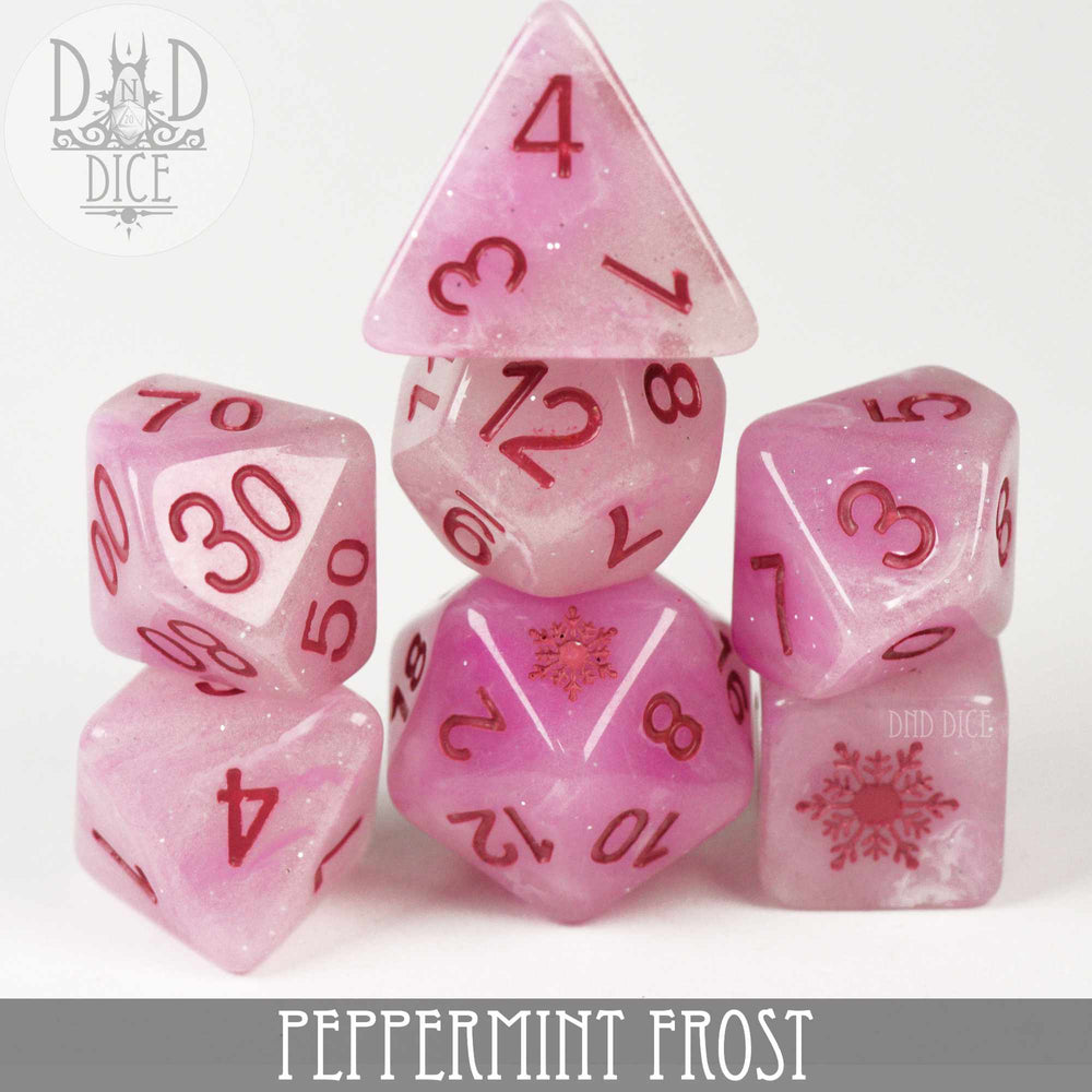 RPG Dice Set - Peppermint Frost
