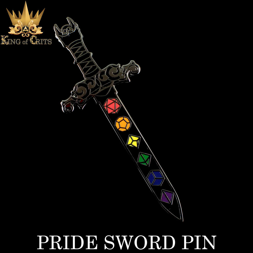 Enamel Pin - Pride Dice Sword