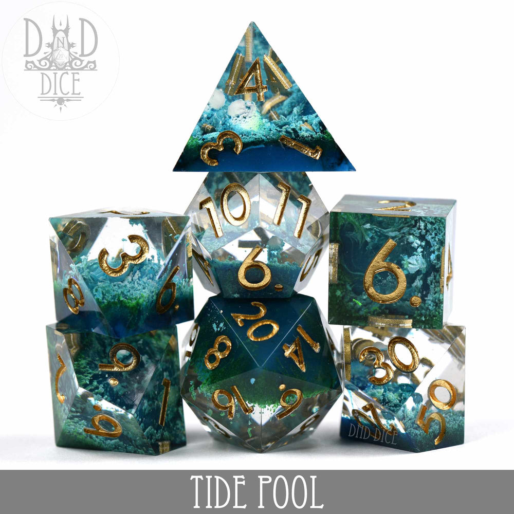 Sharp Edge Resin Dice Set - Tide Pool