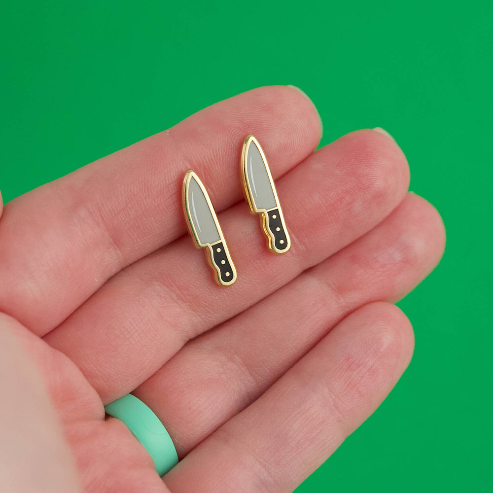 Enamel Earrings - Knife
