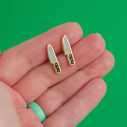 Enamel Earrings - Knife