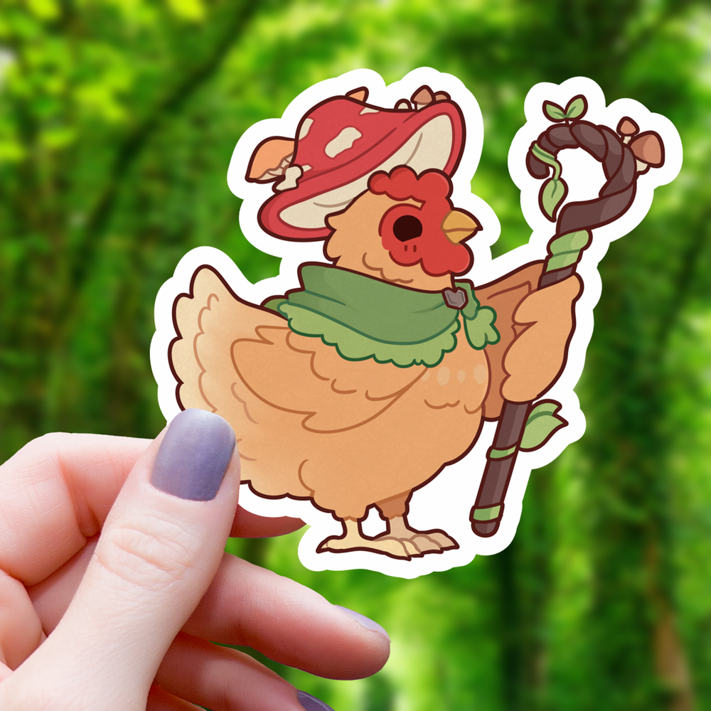 Vinyl Sticker - Druid Chicken TTRPG