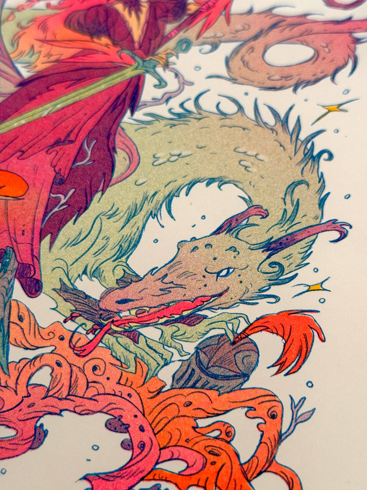 Riso Print - Dragon Warrior