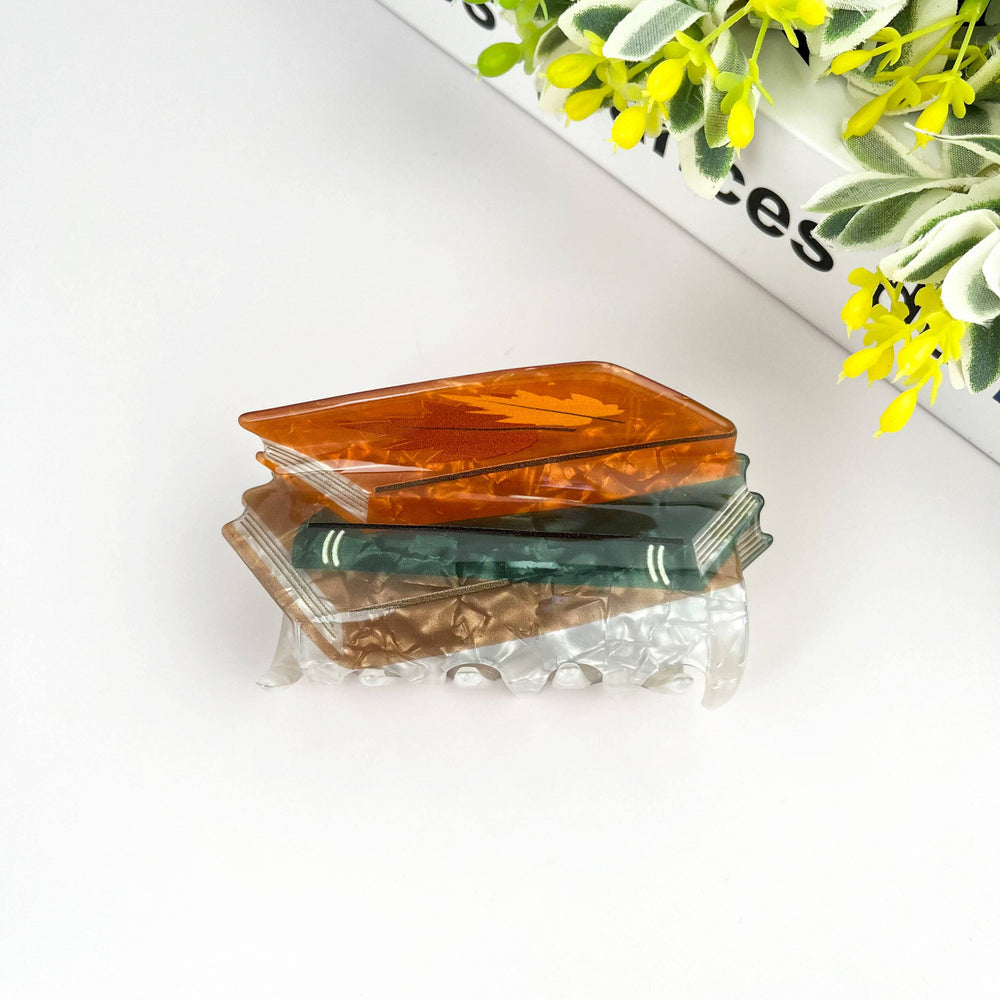 Hair Clip - Stacked Books