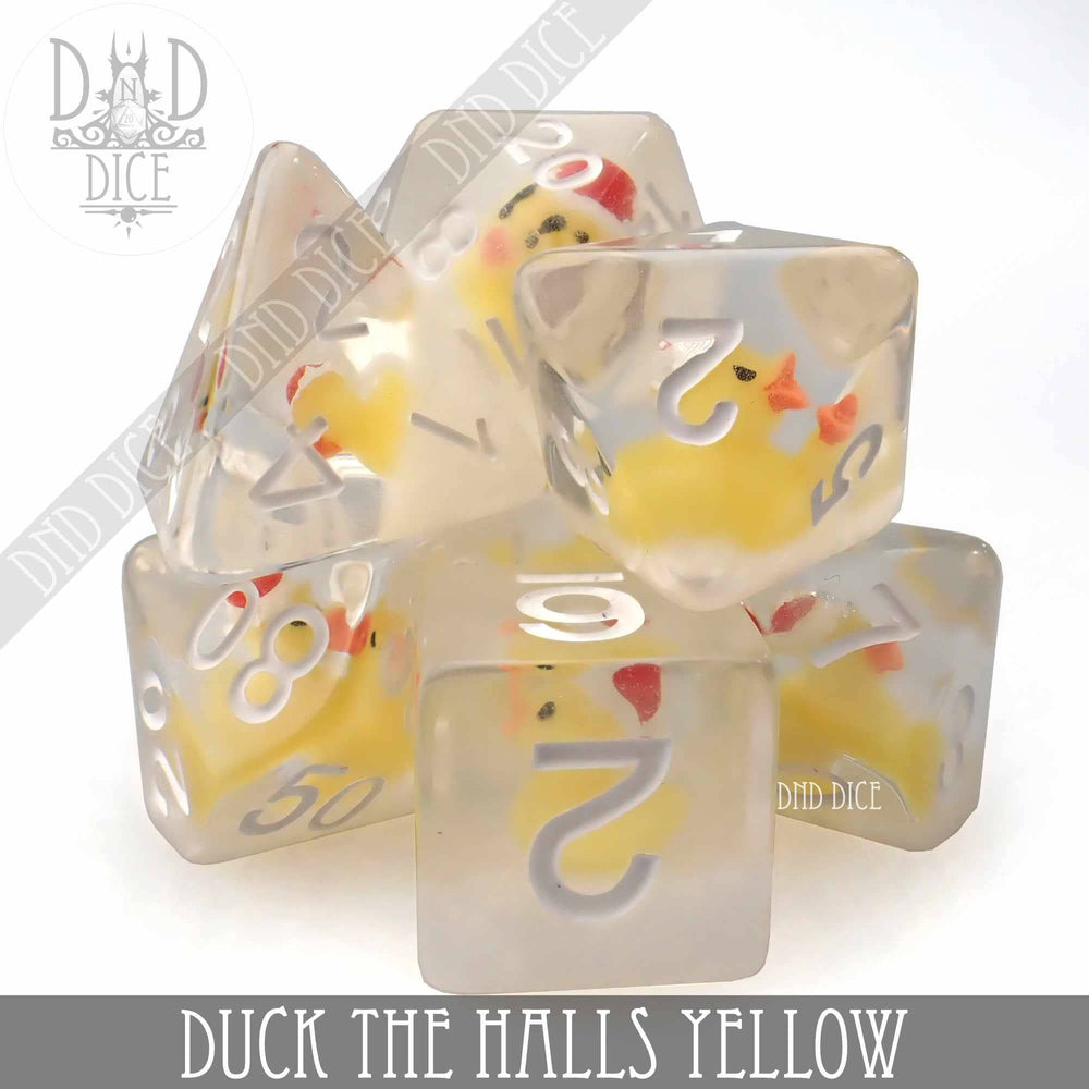 RPG Dice Set - Duck the Halls Yellow